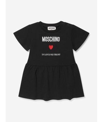 Moschino Baby Girls Logo Jersey Dress in Black de l' environnement