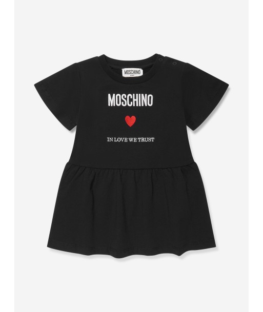 Moschino Baby Girls Logo Jersey Dress in Black de l' environnement