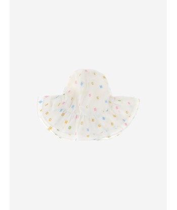 Moschino Baby Girls Letter Logo Hat in White solde