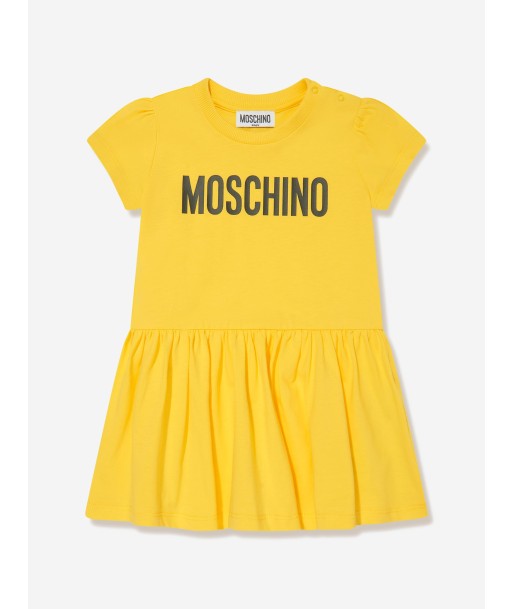 Moschino Baby Girls Logo Jersey Dress in Yellow de la marque