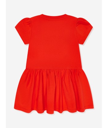 Moschino Baby Girls Logo Jersey Dress in Red livraison gratuite