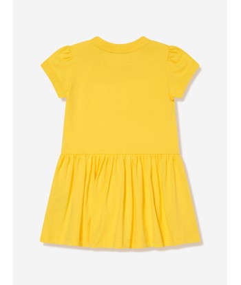 Moschino Baby Girls Logo Jersey Dress in Yellow de la marque