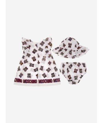 Moschino Baby Girls Teddy Dress Gift Set in White commande en ligne