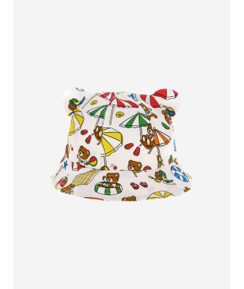 Moschino Baby Beach Teddy Hat in White de la marque