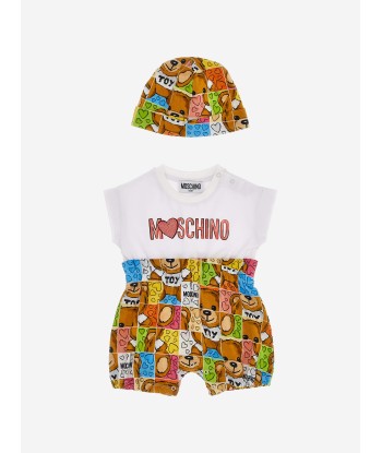 Moschino Baby Girls Romper Gift Set in White en ligne des produits 