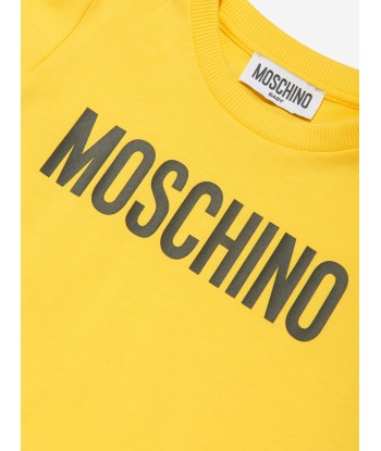 Moschino Baby Girls Logo Jersey Dress in Yellow de la marque