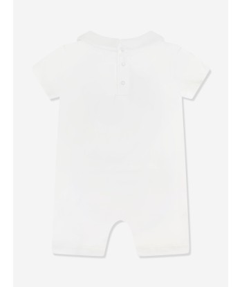 Moschino Baby Romper And Hat Gift Set in Ivory Les êtres humains sont 