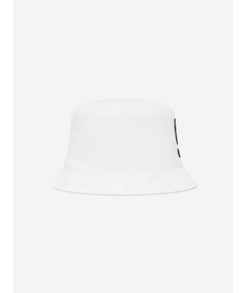 Moschino Baby Teddy Logo Bucket Hat in White votre