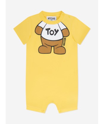 Moschino Baby Teddy Toy Romper in Yellow commande en ligne