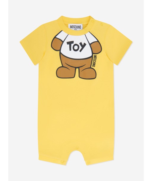 Moschino Baby Teddy Toy Romper in Yellow commande en ligne