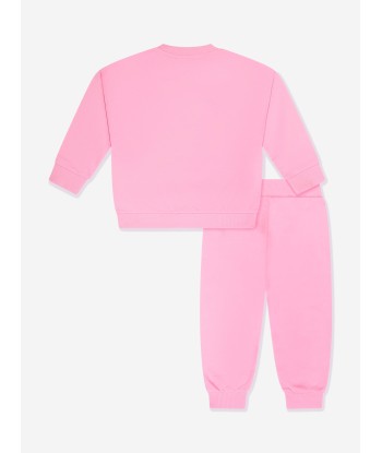 Moschino Baby Girls Teddy Logo Tracksuit in Pink en stock