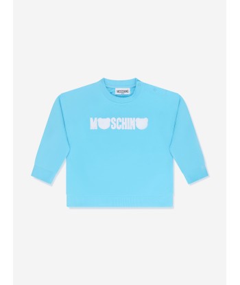 Moschino Baby Teddy Logo Tracksuit in Blue de pas cher