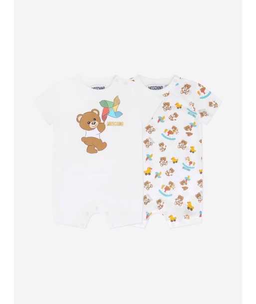 Moschino Baby Romper Gift Set in Ivory Comparez plus de prix