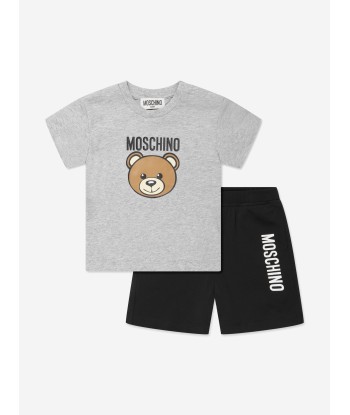 Moschino Baby Teddy Logo Short Set in Multicolour Pour