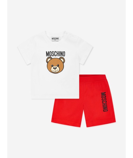 Moschino Baby Teddy Logo Short Set in Multicolour les muscles