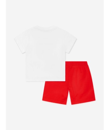 Moschino Baby Teddy Logo Short Set in Multicolour les muscles