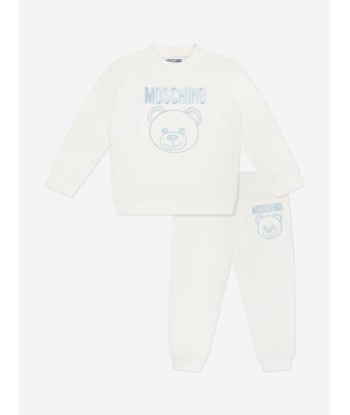 Moschino Baby Teddy Logo Tracksuit in Ivory pas cheres