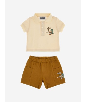 Moschino Baby Boys Polo Shirt And Shorts Set in Brown store