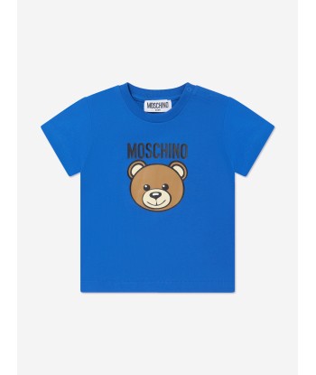 Moschino Baby Teddy Logo Short Set in Blue du meilleur 