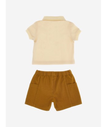 Moschino Baby Boys Polo Shirt And Shorts Set in Brown store