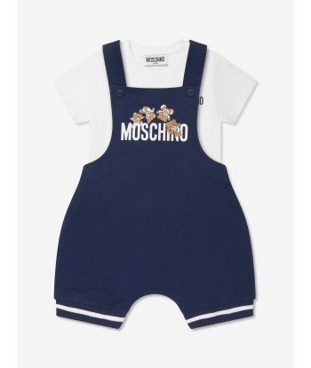 Moschino Baby Dungarees Set in Navy vente chaude votre 