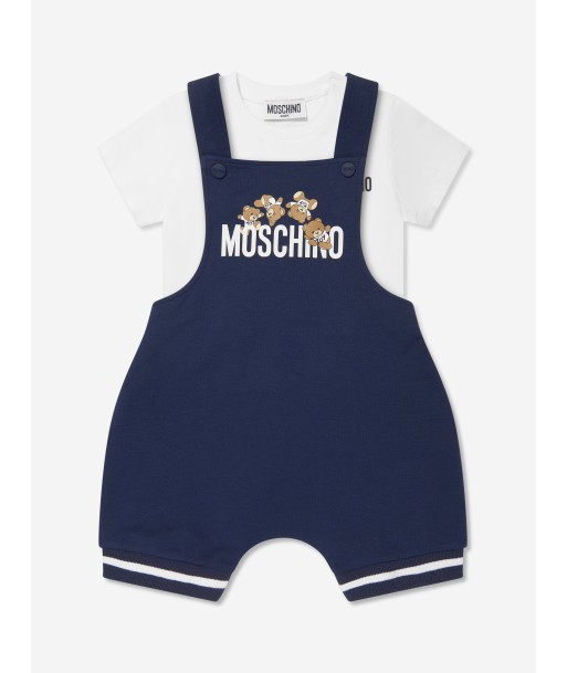 Moschino Baby Dungarees Set in Navy vente chaude votre 