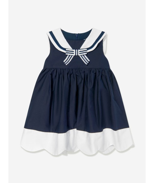 Patachou Girls Sleeveless Sailor Dress in Navy français