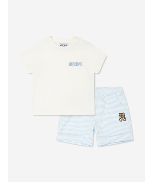 Moschino Baby Boys Logo Short Set in Multicolour l'achat 