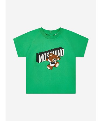 Moschino Baby Boys Teddy Logo T-Shirt in Green pas chere