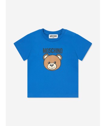 Moschino Baby Teddy Logo T-Shirt in Blue sélection de produits