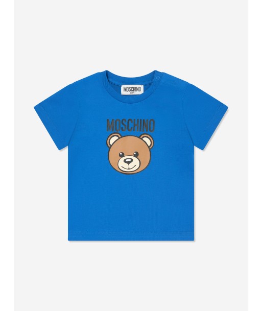 Moschino Baby Teddy Logo T-Shirt in Blue sélection de produits