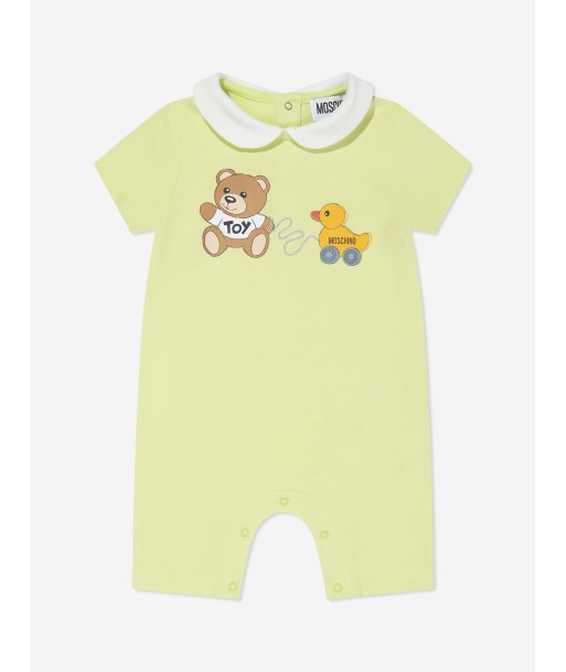 Moschino Baby Teddy Toy Romper in Yellow pas cher 