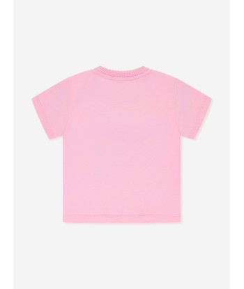 Moschino Baby Girls Teddy Logo T-Shirt in Pink de France