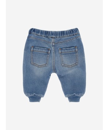 Moschino Baby Teddy Logo Denim Joggers in Blue ouvre sa boutique