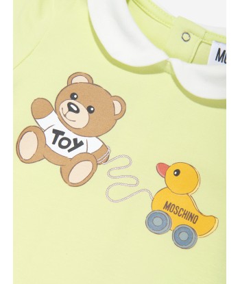 Moschino Baby Teddy Toy Romper in Yellow pas cher 