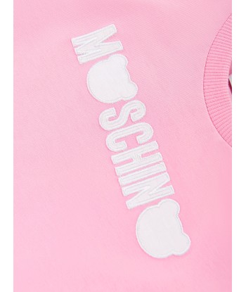 Moschino Baby Girls Teddy Logo T-Shirt in Pink de France