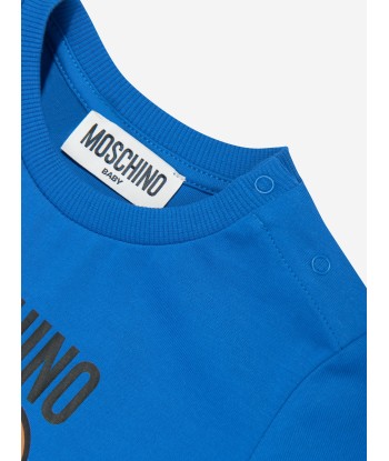 Moschino Baby Teddy Logo T-Shirt in Blue sélection de produits