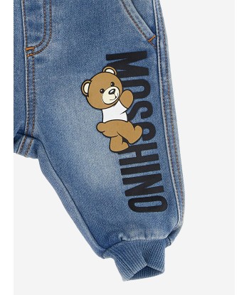 Moschino Baby Teddy Logo Denim Joggers in Blue ouvre sa boutique