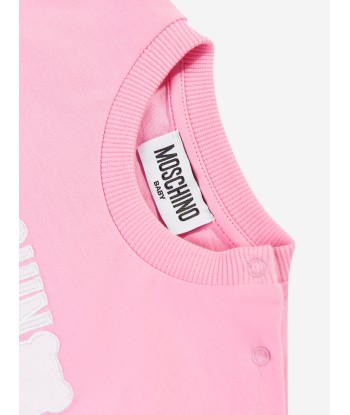 Moschino Baby Girls Teddy Logo T-Shirt in Pink de France