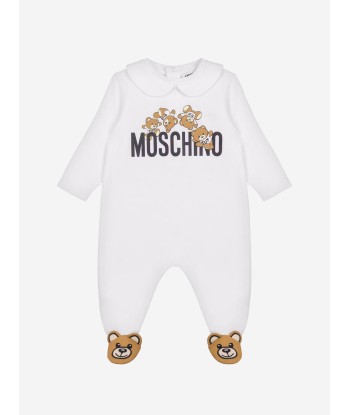 Moschino Baby Teddy Bear Babygrow Gift Set in White commande en ligne