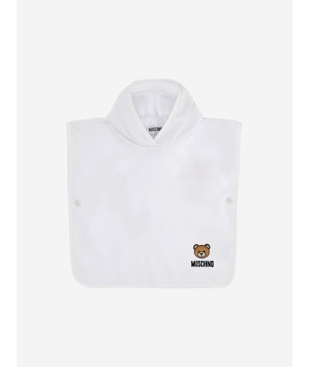 Moschino Baby Teddy Logo Towelling Poncho in White sélection de produits