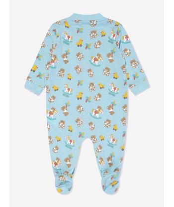 Moschino Baby Boys Teddy Bear Babygrow in Blue 50% de réduction en Octobre 2024