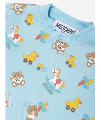 Moschino Baby Boys Teddy Bear Babygrow in Blue 50% de réduction en Octobre 2024