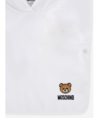 Moschino Baby Teddy Logo Towelling Poncho in White sélection de produits