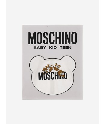 Moschino Baby Teddy Bear Babygrow Gift Set in White commande en ligne