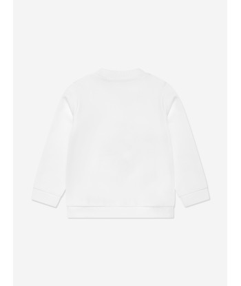 Moschino Baby Boys Teddy Logo Sweatshirt in White pas cher