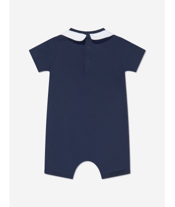 Moschino Baby Boys Teddy Logo Romper in Navy de l' environnement