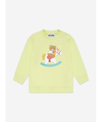 Moschino Baby Teddy Rocking Horse Sweatshirt in Yellow l'achat 