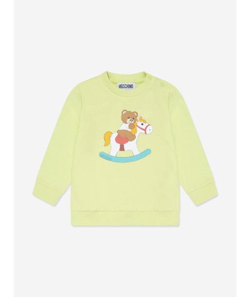 Moschino Baby Teddy Rocking Horse Sweatshirt in Yellow l'achat 