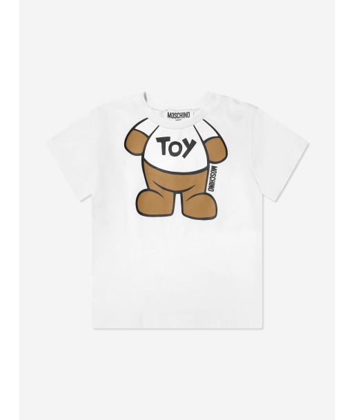 Moschino Baby Teddy Toy T-Shirt in White l'achat 